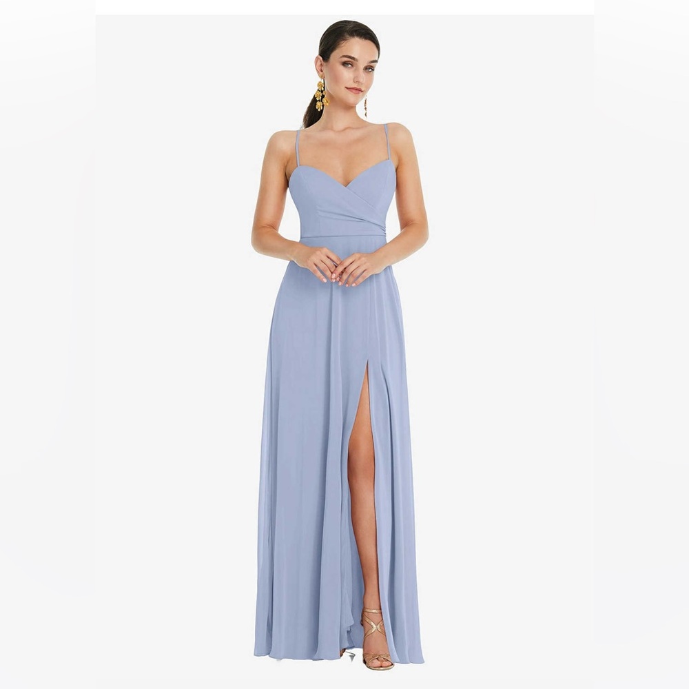 The Dessy Group sky blue bridesmaid dress, size 10